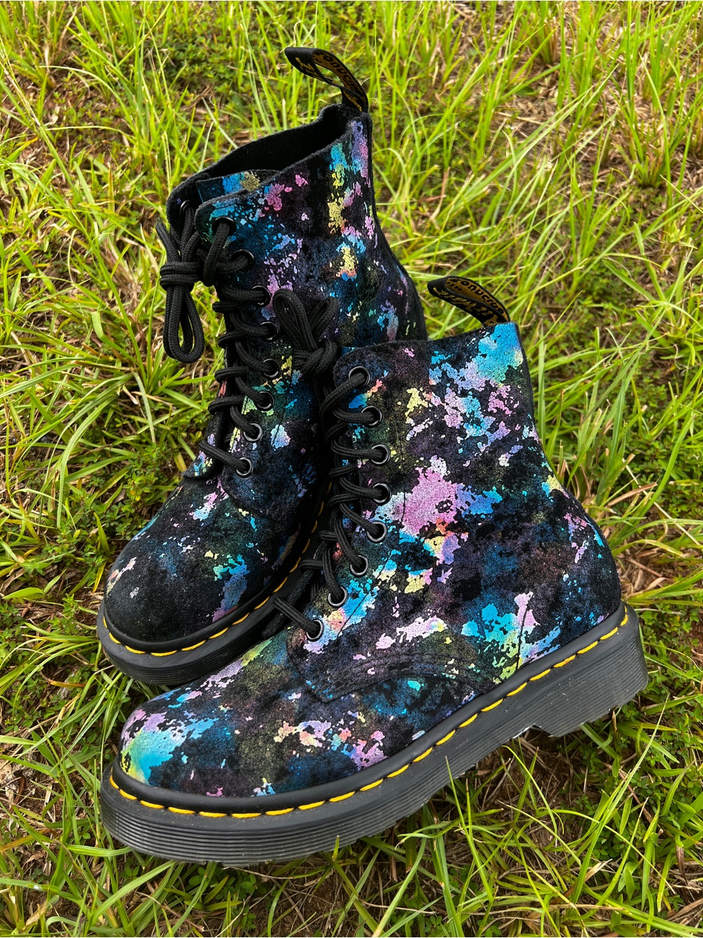 Rare Dr. Martens Size 4.5 Youth 1460 Pascal Tutti Fruiti Speckled Boots
